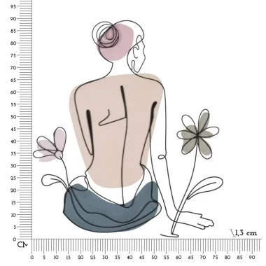 Płyta ścienna LADY z kwiatem 80 1,3 90 cm